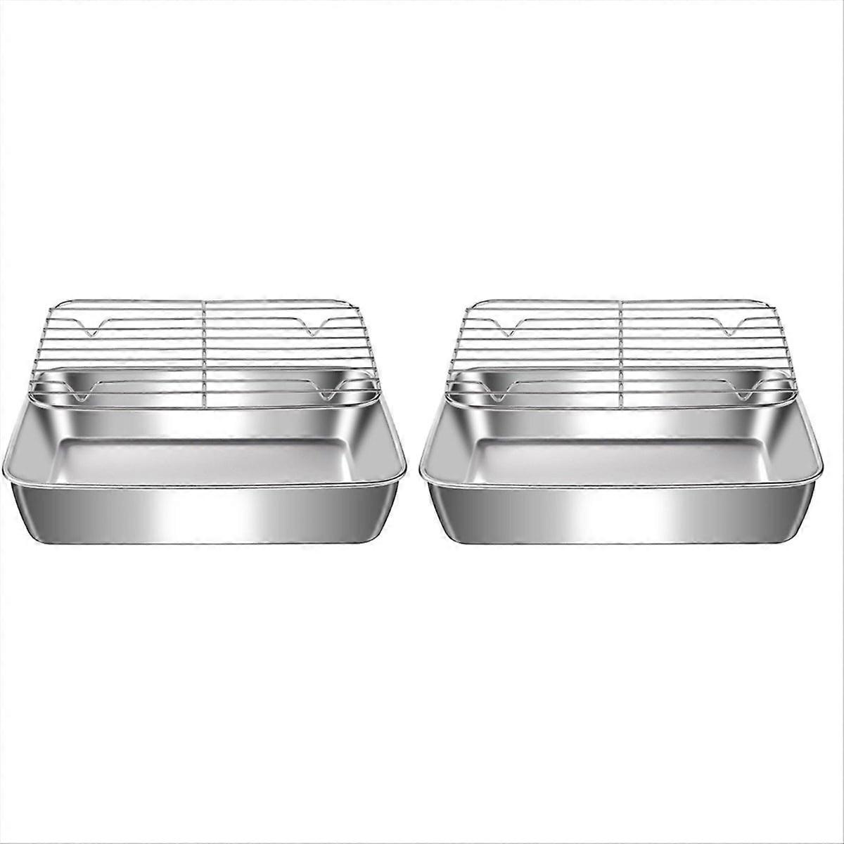 Set Aus 2 Kochplatten Aus Edelstahl, Ungiftig, Robust Und Leicht Zu Reinigen.