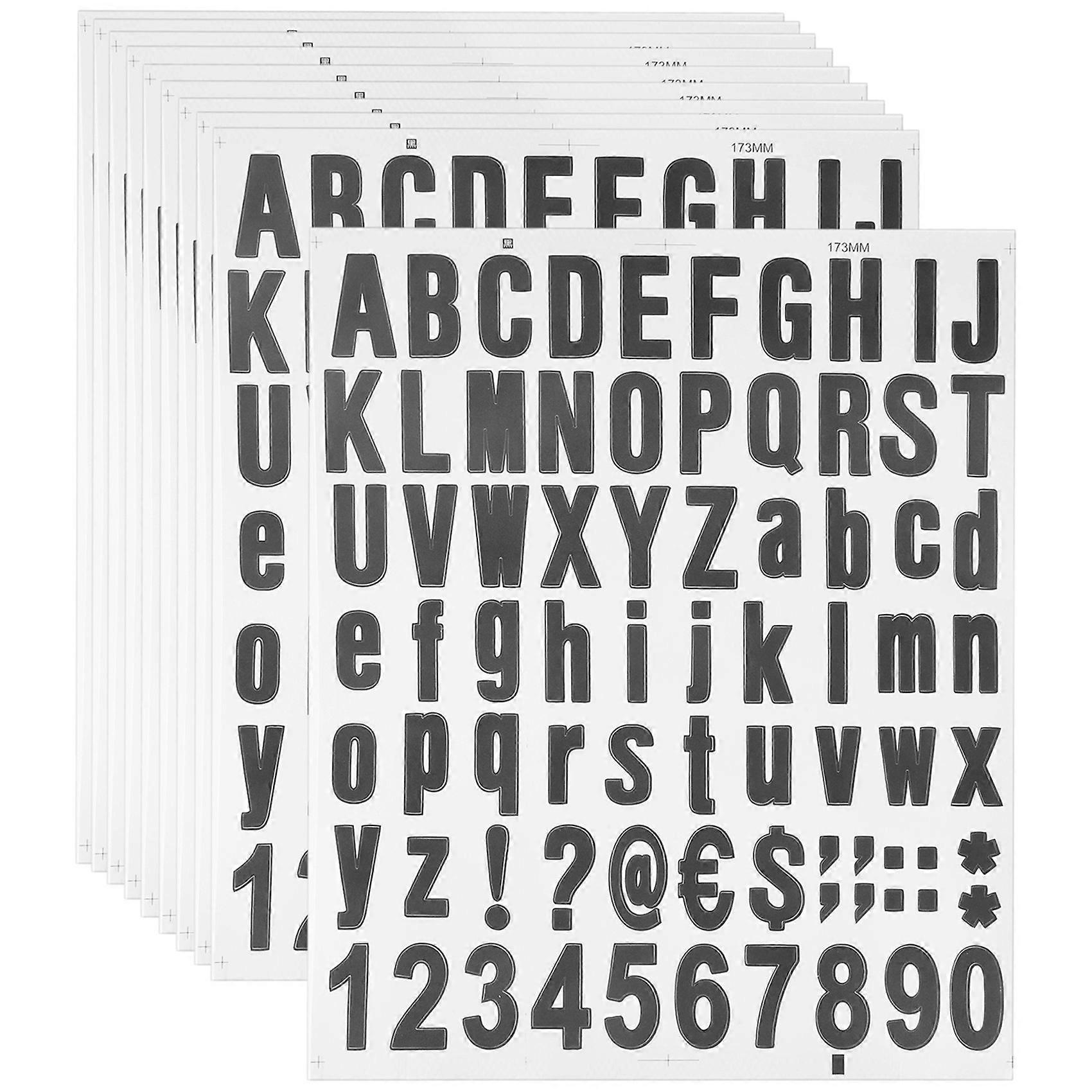 770 Stück (10 Bögen) Selbstklebende Vinylbuchstaben Und -zahlen Für Briefkästen