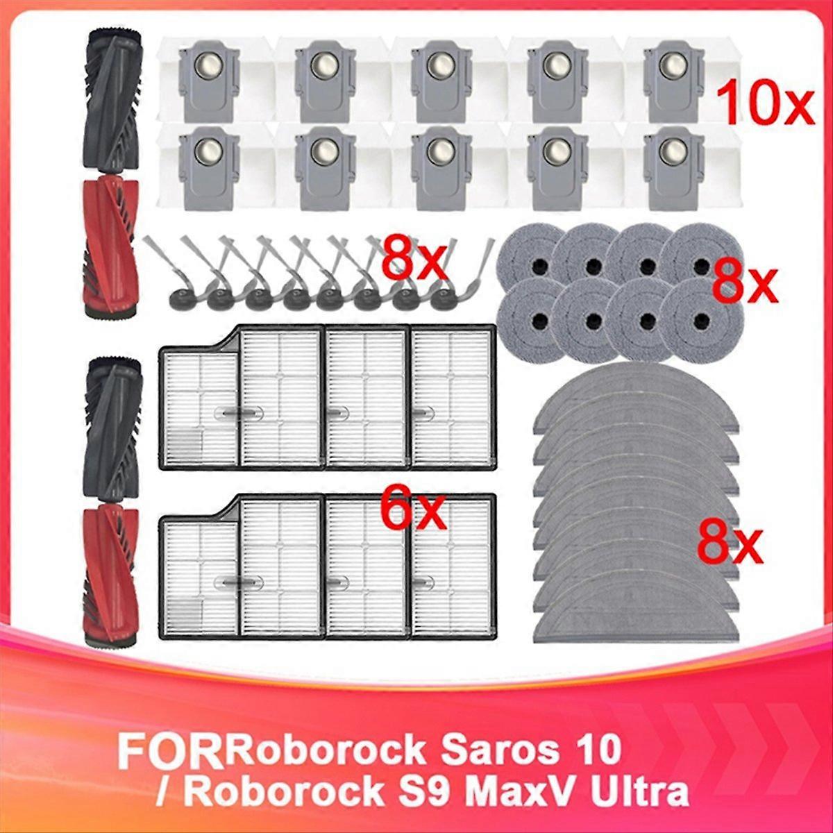 Kompatible Teile Für Den Staubsauger Saros 10 / S9 Maxv Ultra: Hauptwalze, Seitenbürste, Filter, Reinigungstuch Und Staubbeutel.