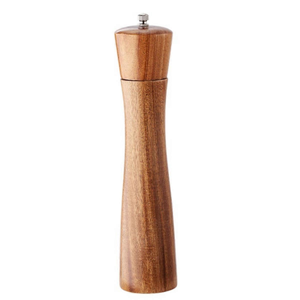 Hölzerne Pfeffer- Oder Salzmühle, 25 Cm Hoch. Elegante Hölzerne Pfeffermühle Mit Verstellbarem Keramikrotor.