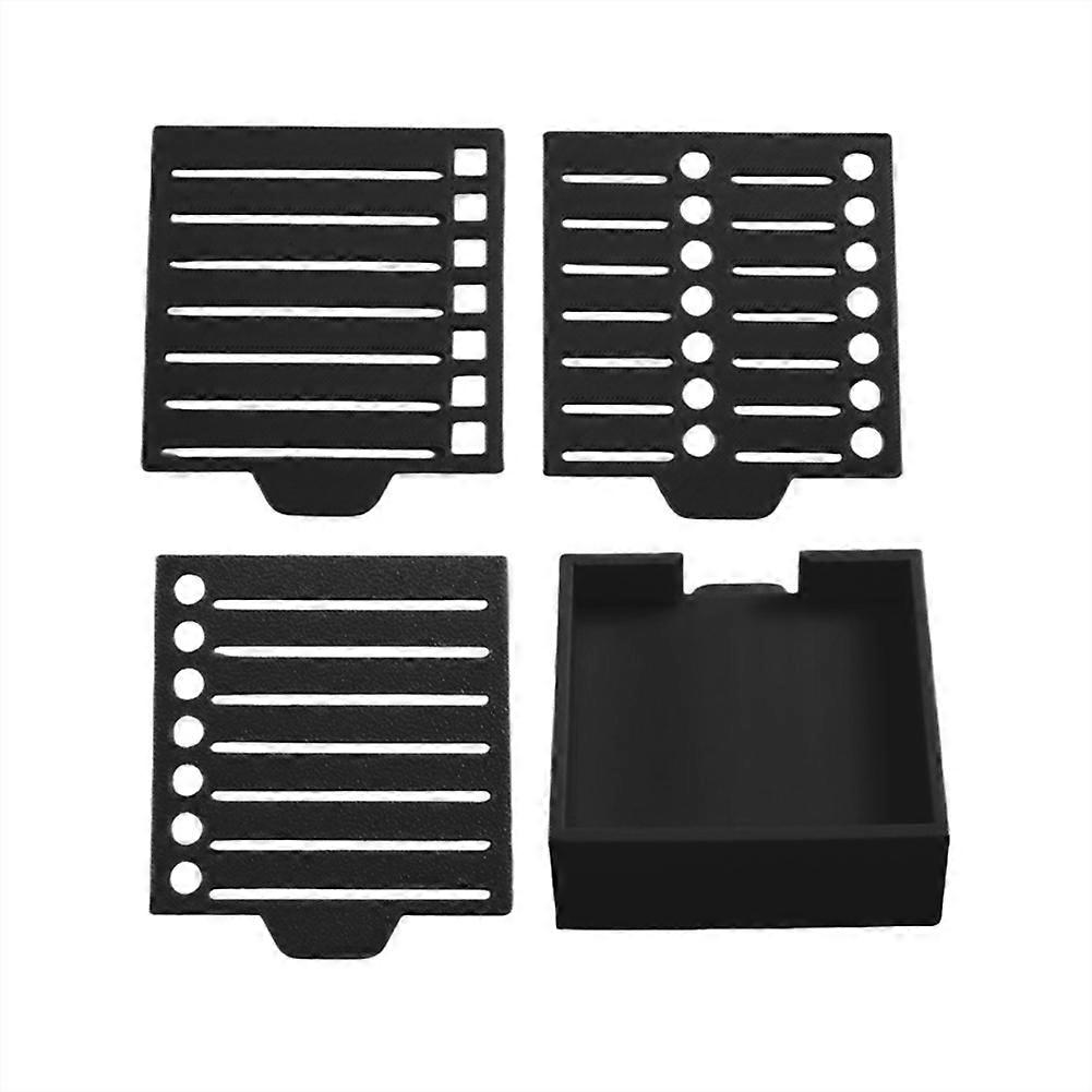 Selbstklebende Schablonen, Kompatibel Mit Post-it® Haftnotizen, 3x3-notizblock Mit 2 Schablonen, Schwarzer Notizblock-organizer