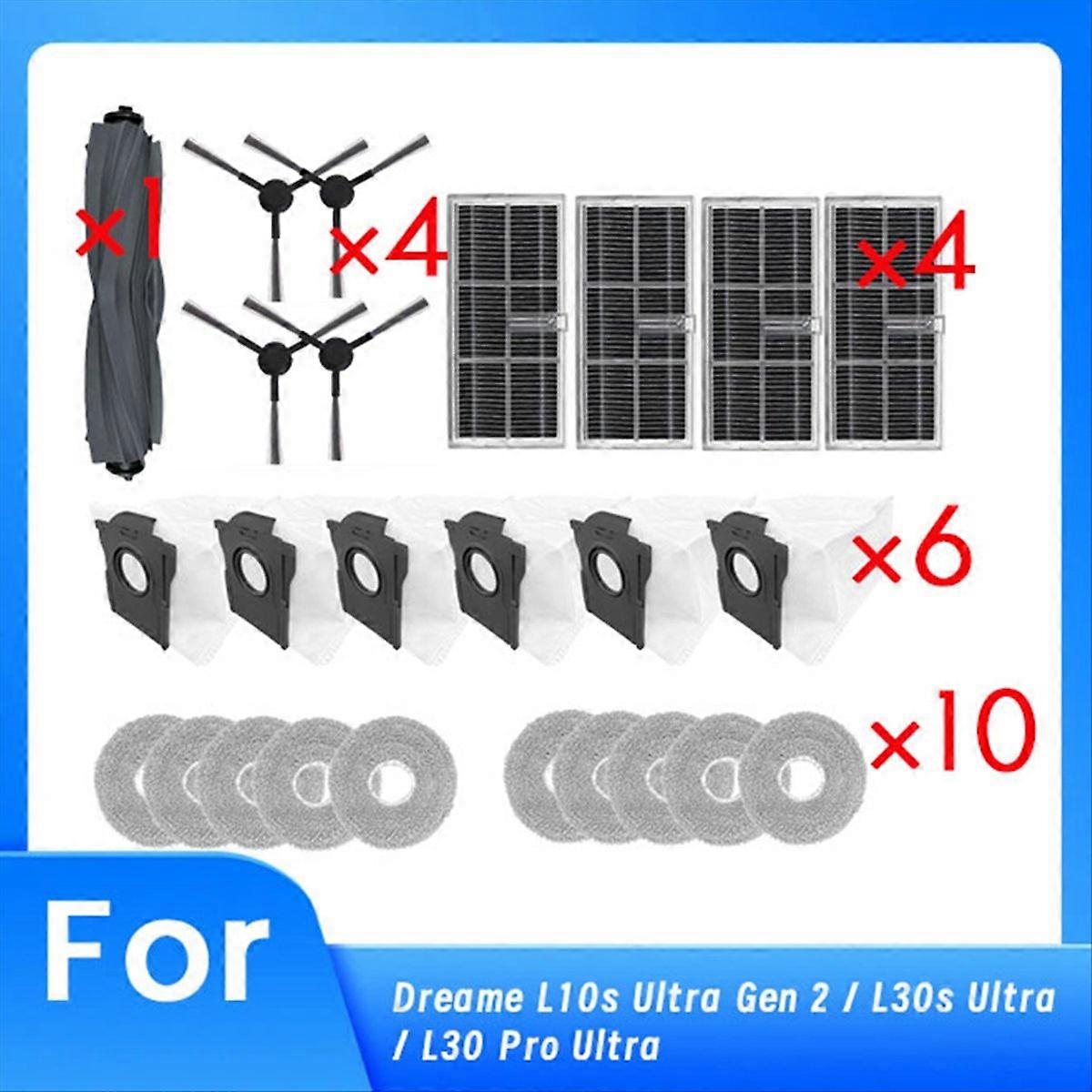 25-teiliges Set Für Die Saugroboter L10s Ultra Gen 2 / L30s Ultra / L30 Pro Ultra: Hauptbürste, Filter Und Staubbeutel.