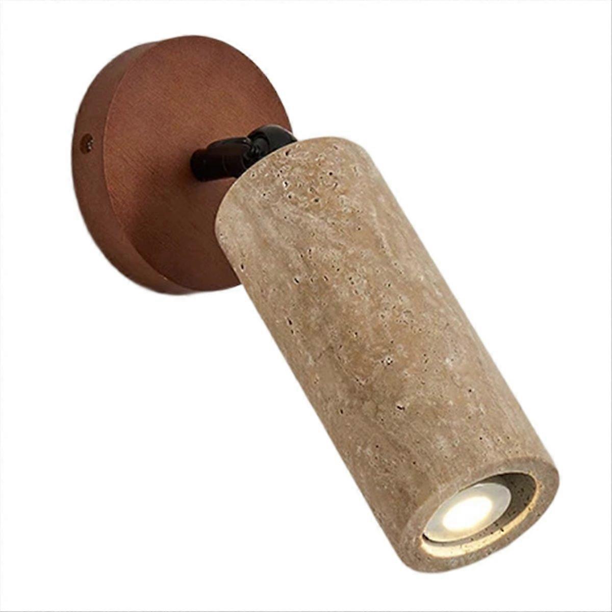 Schwenkbare Wandleuchte In Gelber Travertin-walnussfarbe, Moderner Und Klarer Stil, Ideal Für Wohnzimmer, Flur Oder Eingangsbereich.
