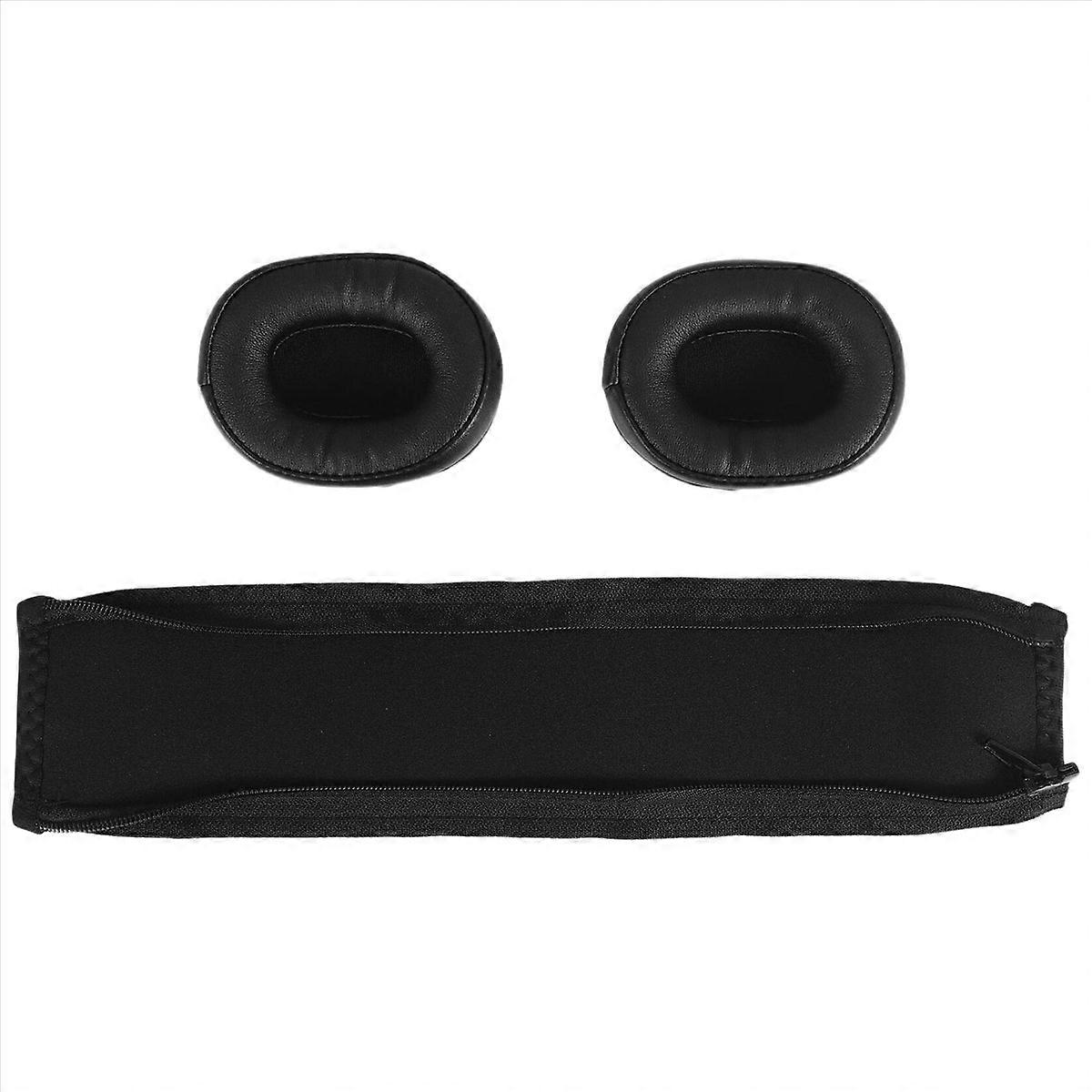 Etui Aus Leder Und Schaumstoff Für Kopfhörer, Schwarze Ohrpolster Zum Schutz