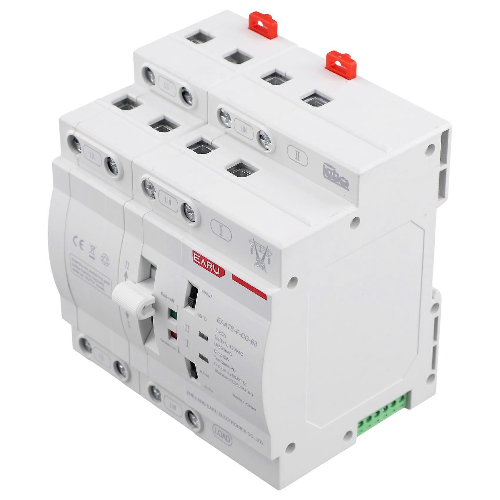 Earu Ats 4p 63a Automatischer Umschalter Für Zwei Stromquellen, 110 V, 4-polig, Notstromversorgung + Dynamo