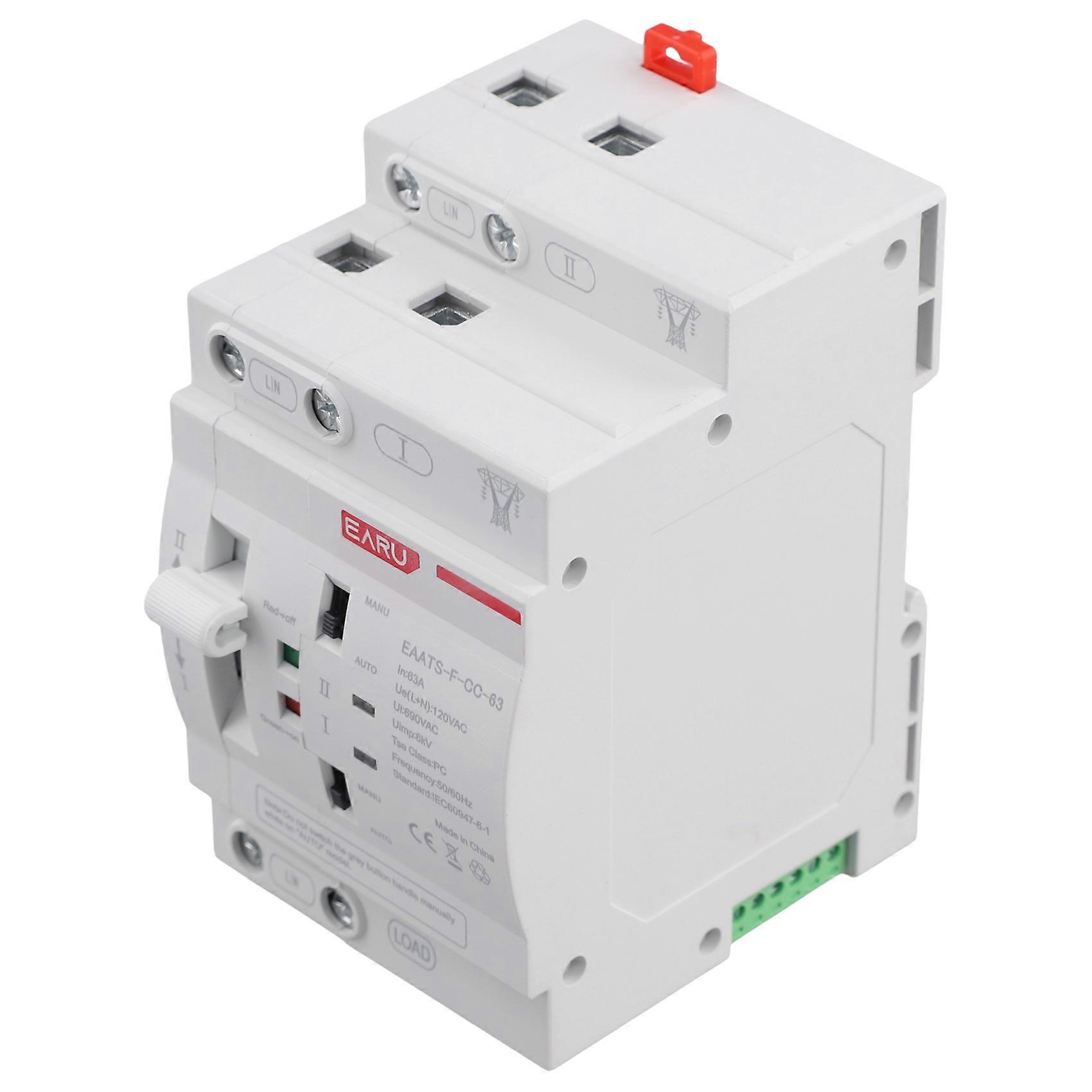 Earu Netzschalter, Unterbrechungsfreie Stromversorgung, Notstromversorgung, Automatischer Kippschalter, Dual-netzteil, 2p 63a 110v B