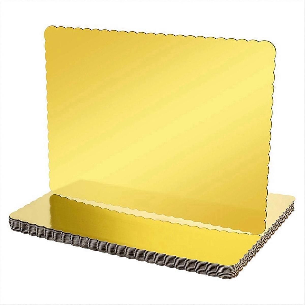 Set Mit 20 Rechteckigen Kuchenständern Aus Pappe, 25 X 34 Cm, Mit Goldfolie Verziert, Zum Backen Von Kuchen.