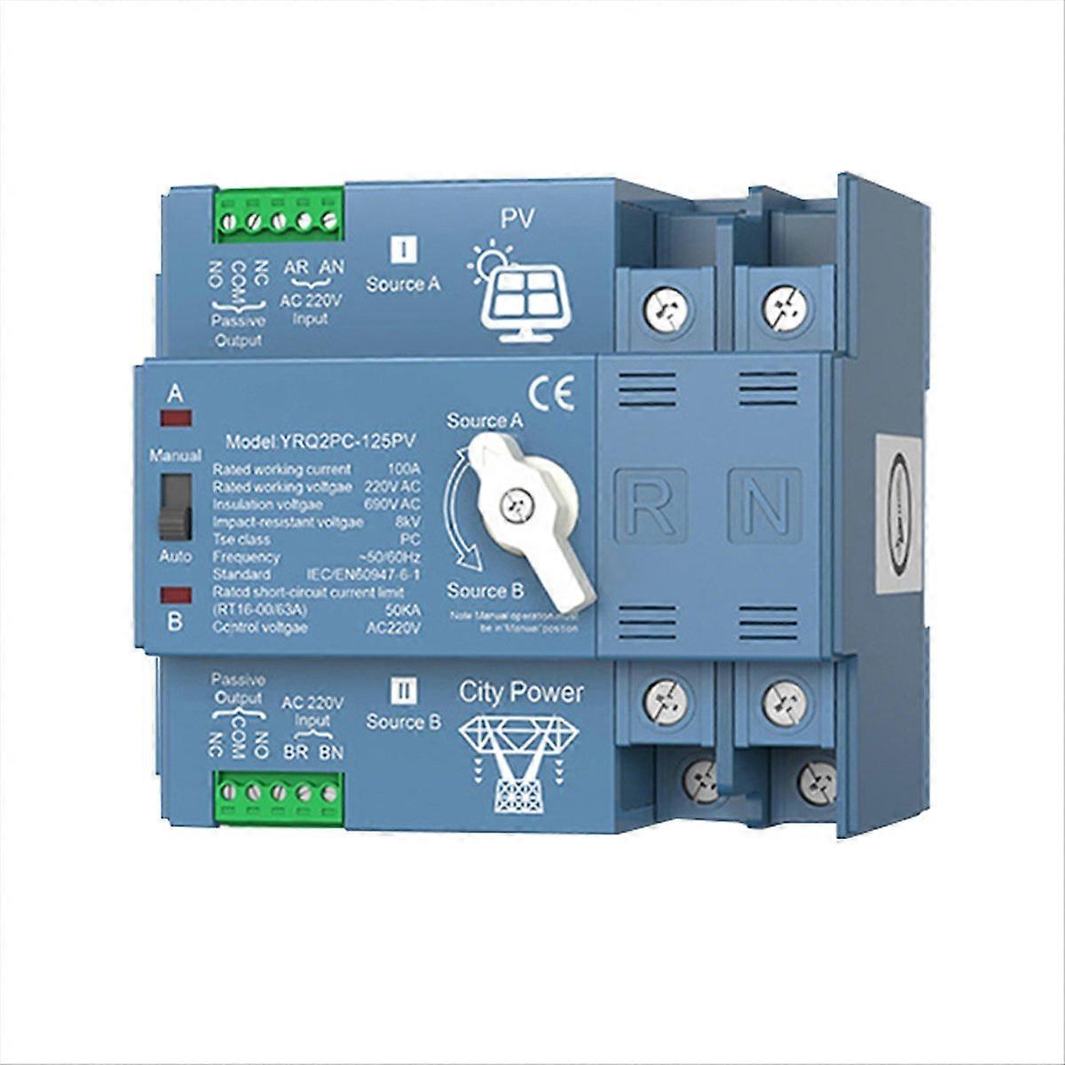 Automatischer Dual-power-umschalter (ats) Für Generator- Oder Photovoltaikenergie Auf Netzstrom, Solarwechselrichter, A