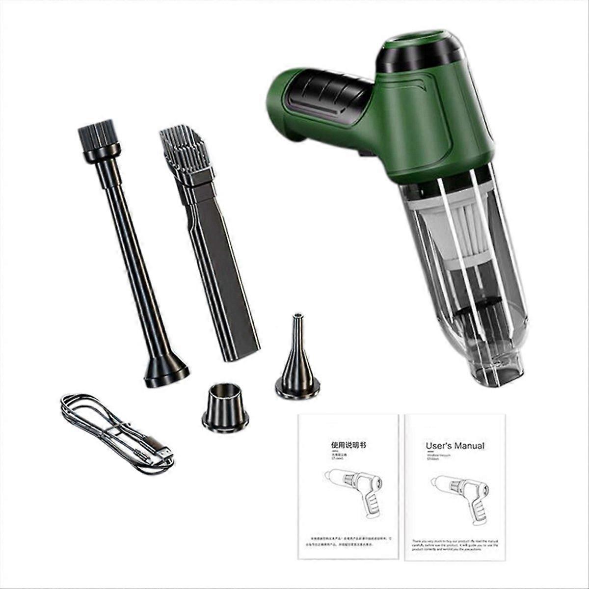 Tragbarer, Kabelloser Mini-autostaubsauger (grün)