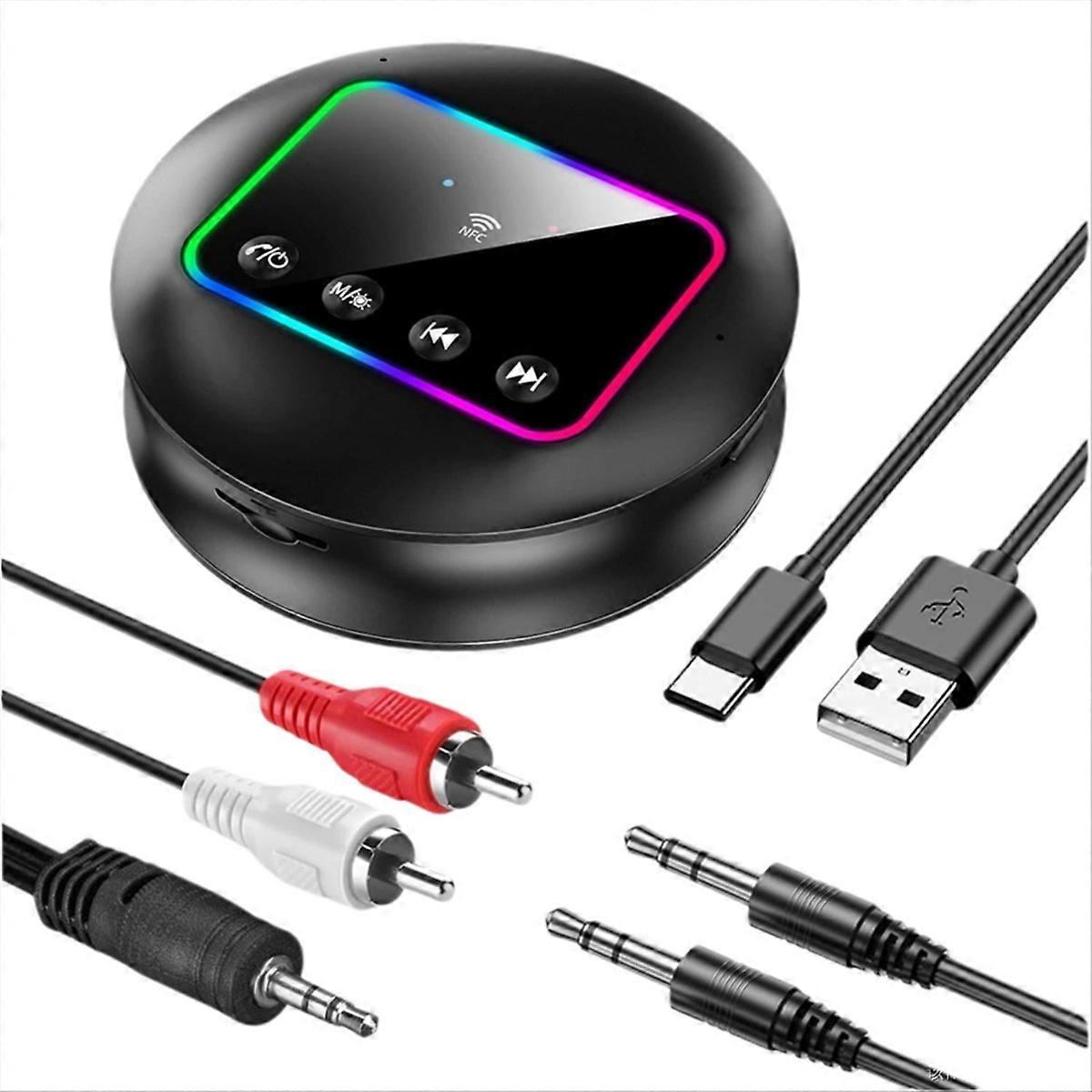 Nfc Bluetooth 5.4 Sender/empfänger, Bluetooth-audioadapter Mit Rgb-beleuchtung/aux/tf Für Tv/auto/pc/lautsprecher