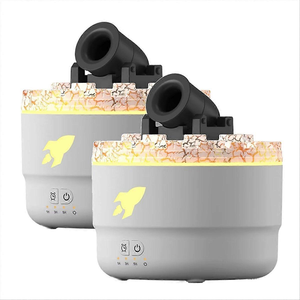 Mini-aroma-luftbefeuchter/diffusor Von Canon (2 Stück) Mit 2 Modi, 7 Led-farben, Timer Und Einstellbaren Parametern. Turmförmiger Luftbefeuchter.