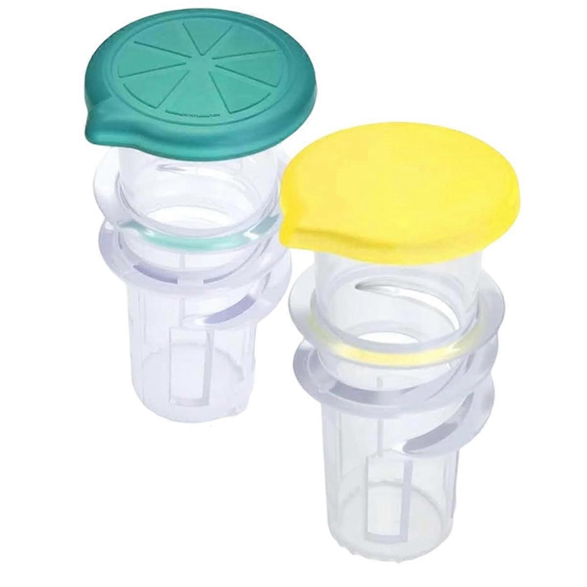 Set Mit 2 Zitronenpressen, Schraubzitronenpresse, Tragbare Zitronenpresse Mit Deckel Und Integriertem Filter.