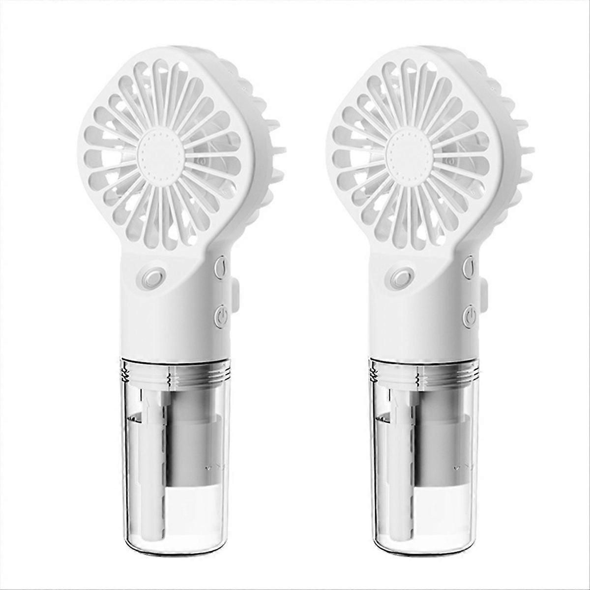 Tragbarer, Wiederaufladbarer Ventilator Mit Luftbefeuchtungsfunktion, Kleiner Weißer Ventilator