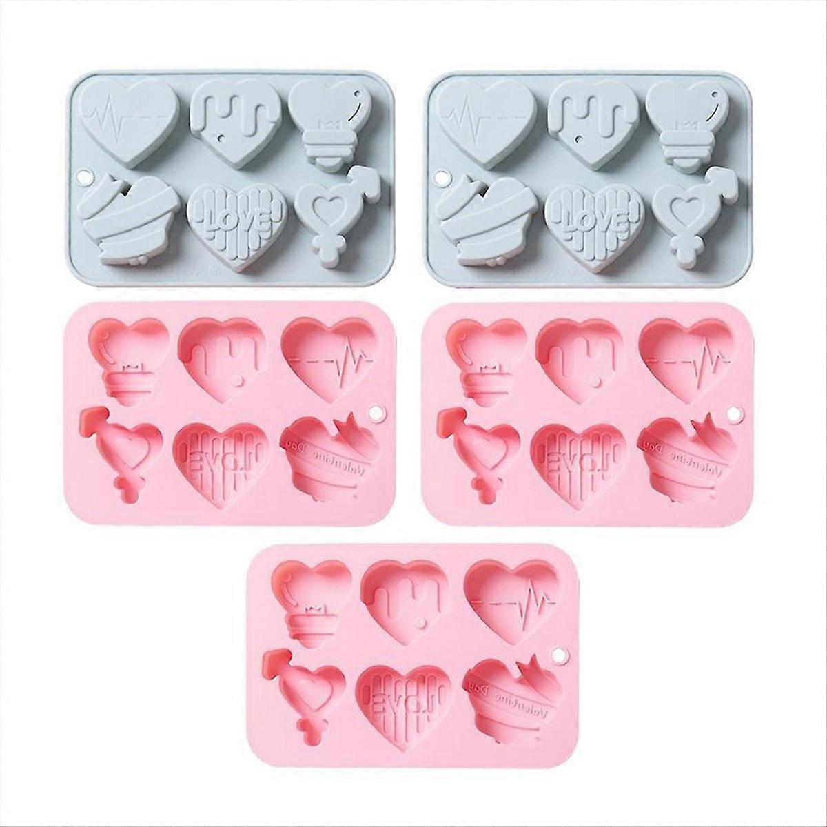 Silikonform „liebe“ (5er-set) Für Kerzen, Seife Oder Andere Kreationen Aus Gips, Zement Und Beton.