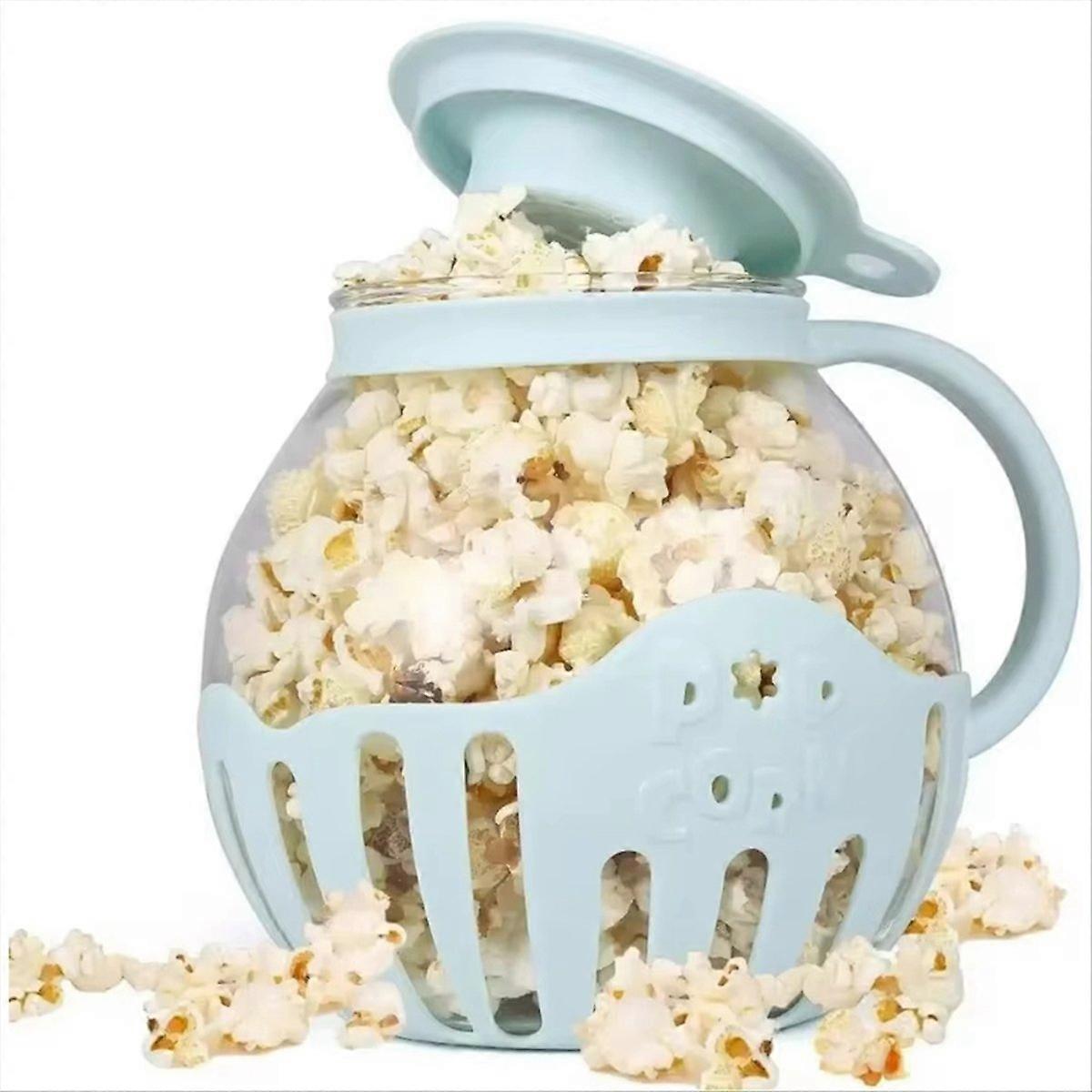 Mini-popcornmaschine Mit Blauem Silikondeckel, Kompatibel Mit Allen Geräten