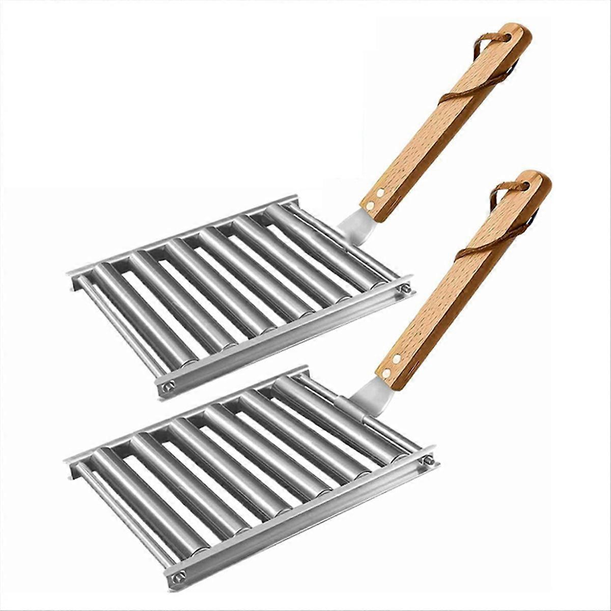 Set Mit 2 Grillwürstchen Im Teigmantel Mit Holzgriff