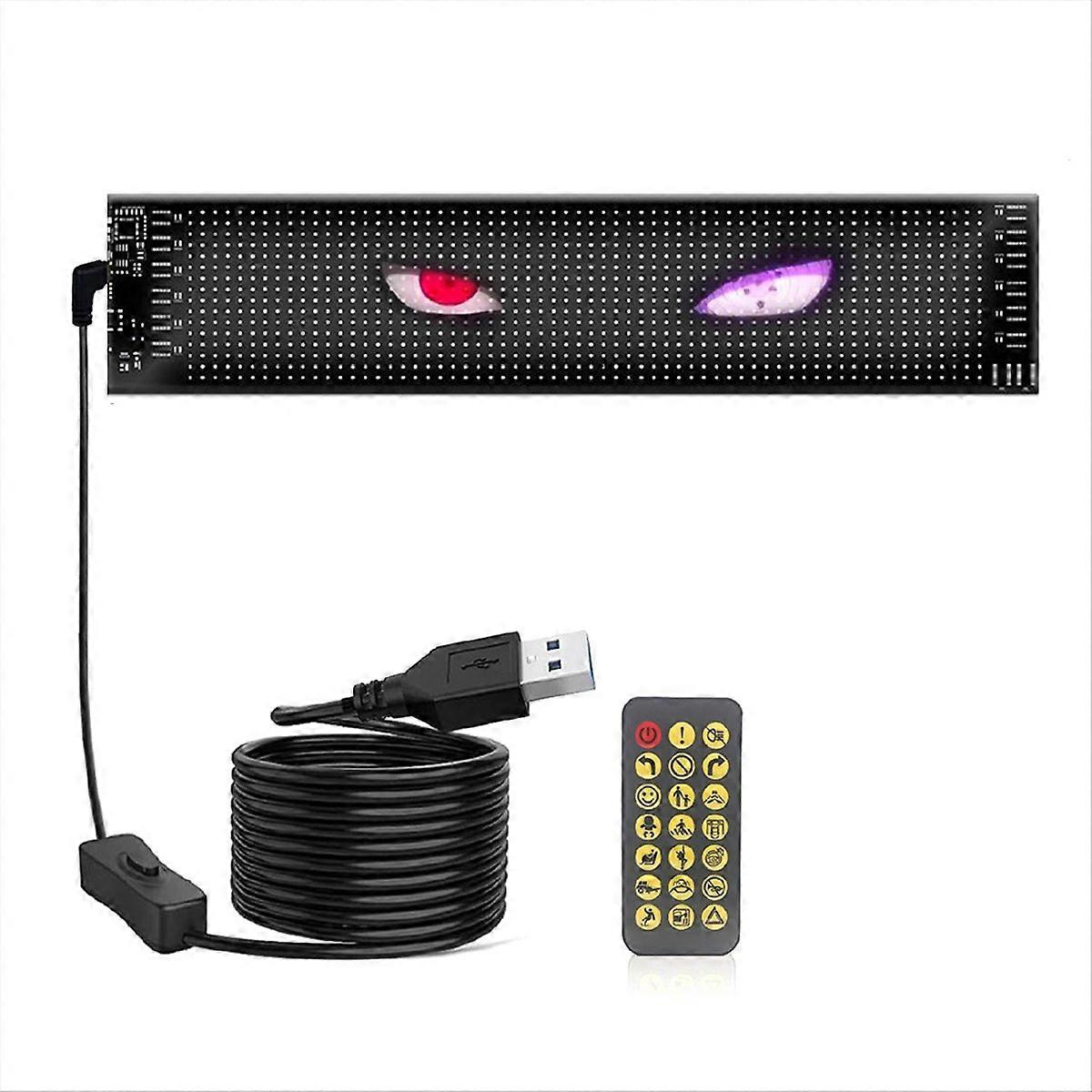 Flexibler Led-autobildschirm, 5v Usb, Pixelmatrix-panel, Graffiti-musteranzeige, Lauftext Und Animation Per App, 16x64