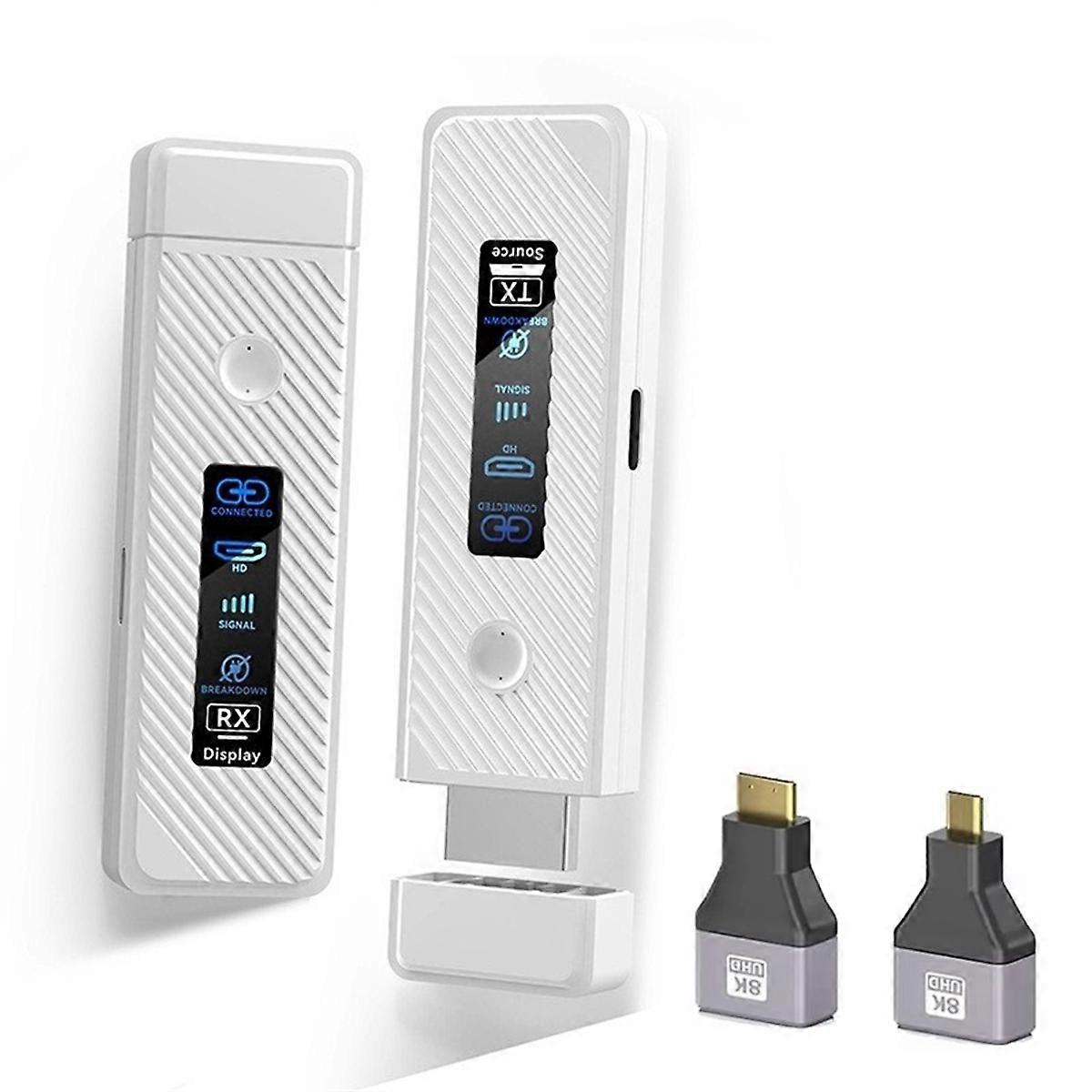 Drahtloser Sender Und Empfänger, Kompatibel Mit 1080p Hd Led-bildschirmen, 50 M Reichweitenerweiterung Für Pc, Monitor, Projektor Und Fernseher (weiß).