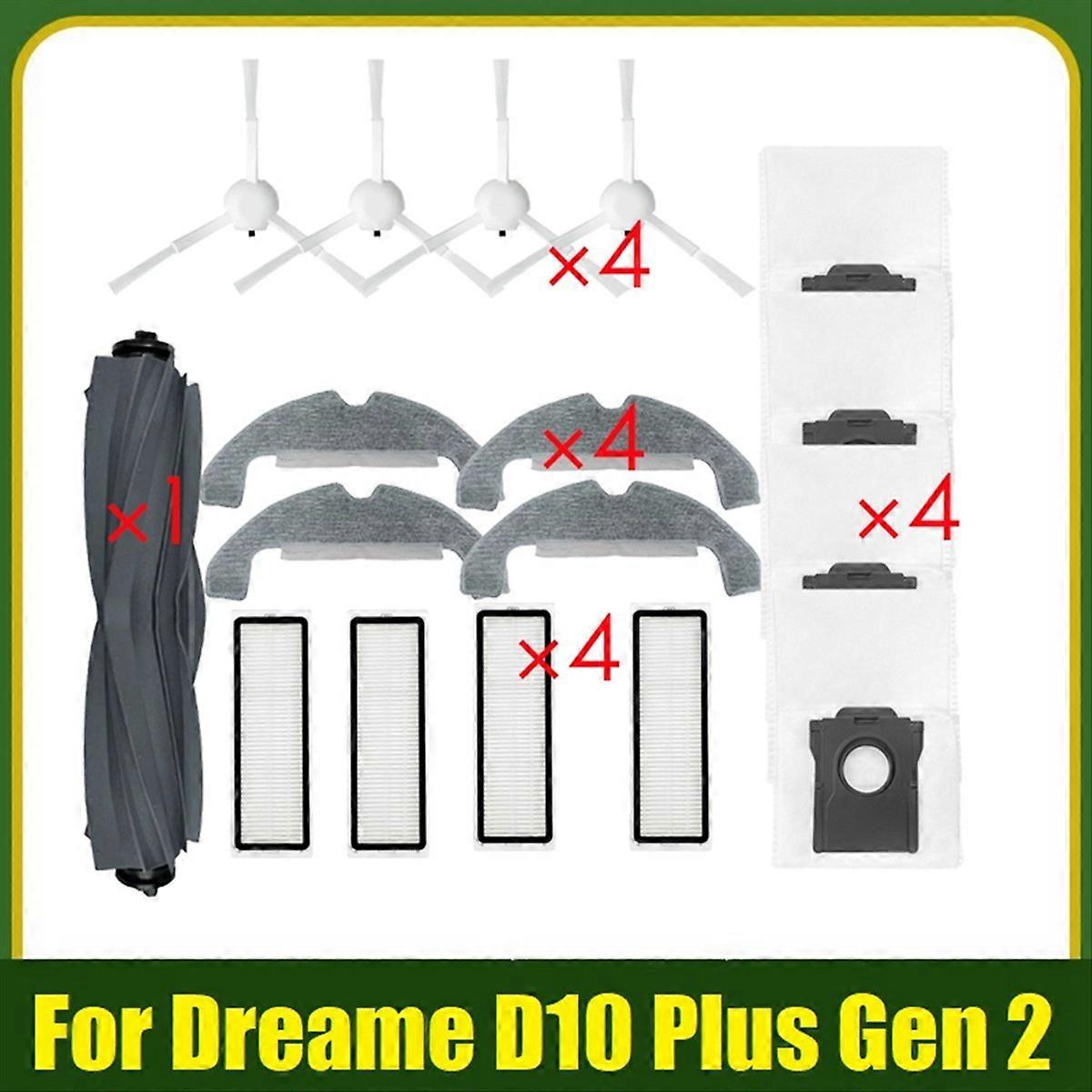 Gummibürste Für D10 Plus Gen 2 Rld32gd – Ersatzteile Und Zubehör: 4 Seitenbürsten, Hepa-filter, Reinigungstuch Und Staubbeutel
