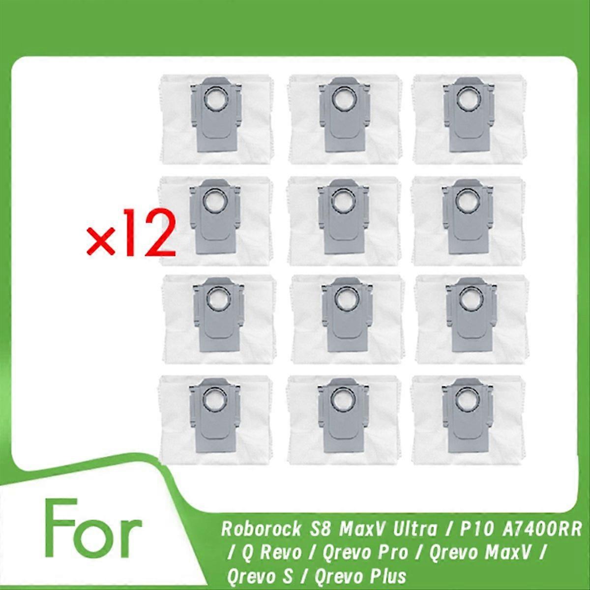 Packung Mit 12 Staubbeuteln Für Die Roboter S8 Maxv Ultra / P10 A7400rr / Q / Qrevo Pro / Qrevo Maxv / Qrevo S / Qrevo Plus
