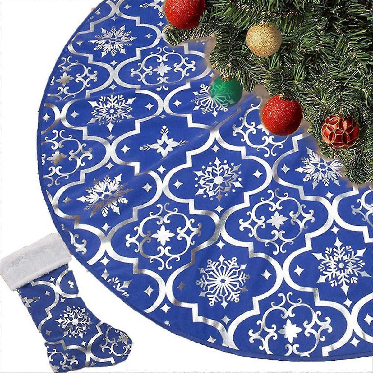 122 Cm (48 Zoll) Großer Weihnachtsbaumrock, Weiche Schutzmatte, Blau