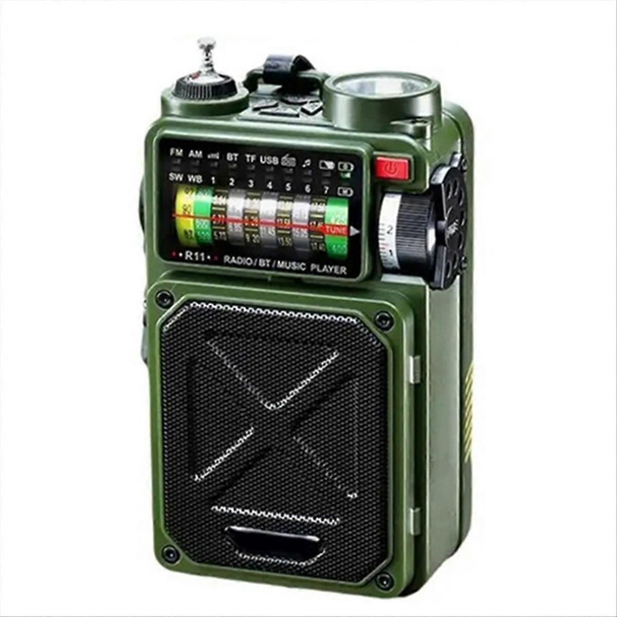 Vintage Tragbares Kurbelradio Mit Am/fm/sw-empfang, Solardynamo, Vollband-notfallradio, Bluetooth-lautsprecher Mit Taschenlampe Und Sos-funktion.