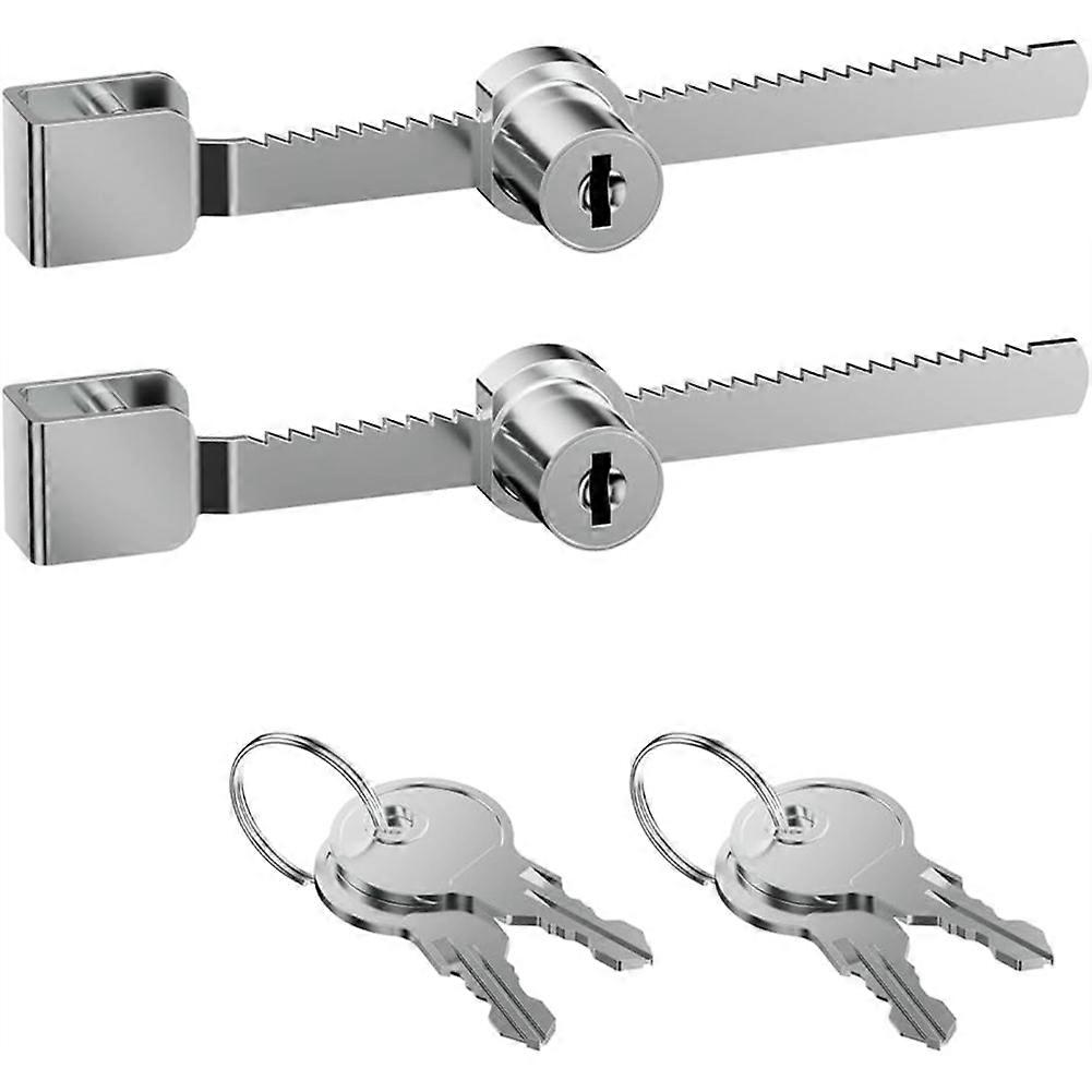 Verchromtes Ratschenschloss Für Glasschiebetüren, Geeignet Für 4–8 Mm Starkes Glas, Ideal Für Schaufenster, 2er-packung