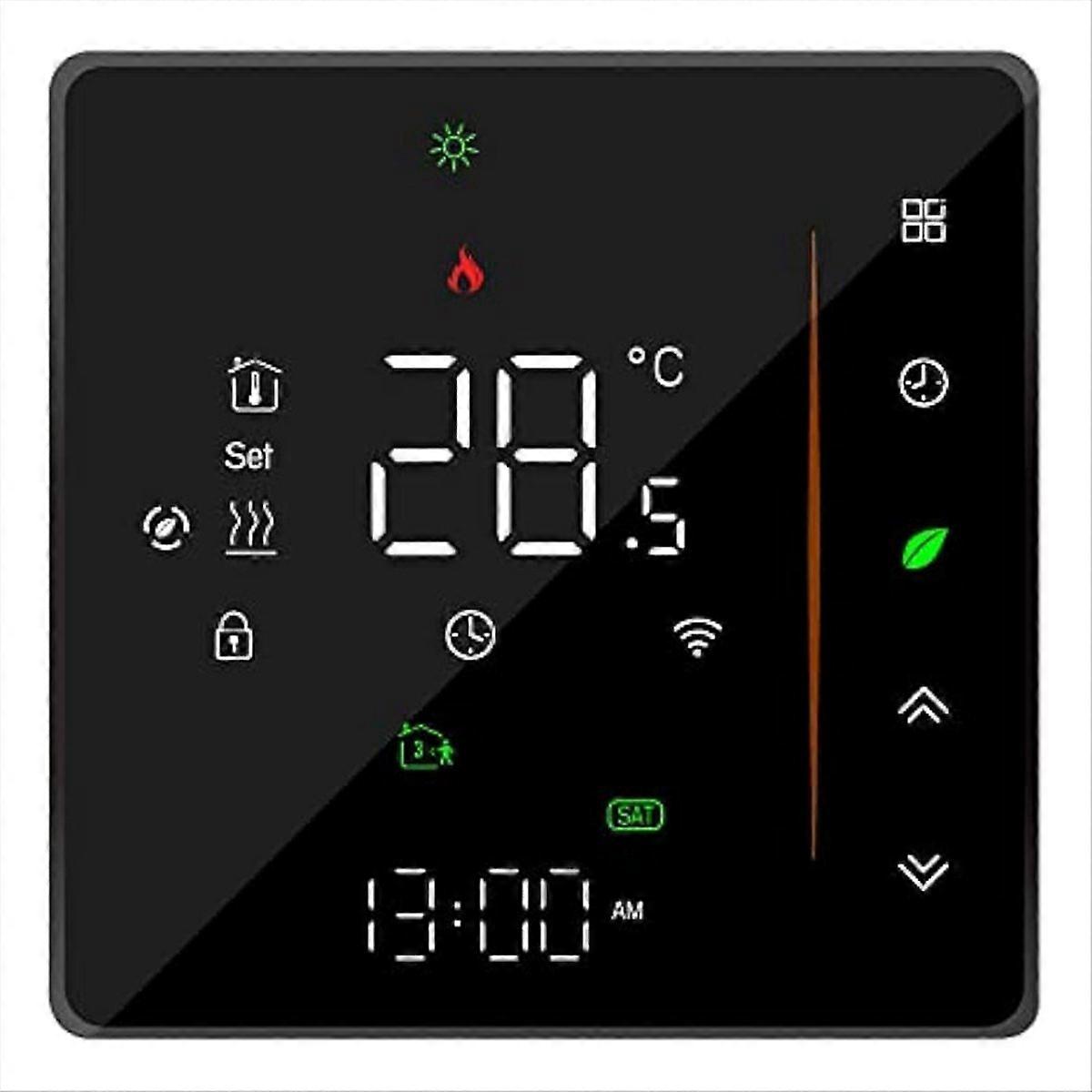 Intelligenter Wlan-thermostat Mit Touch-steuerung – Schwarz