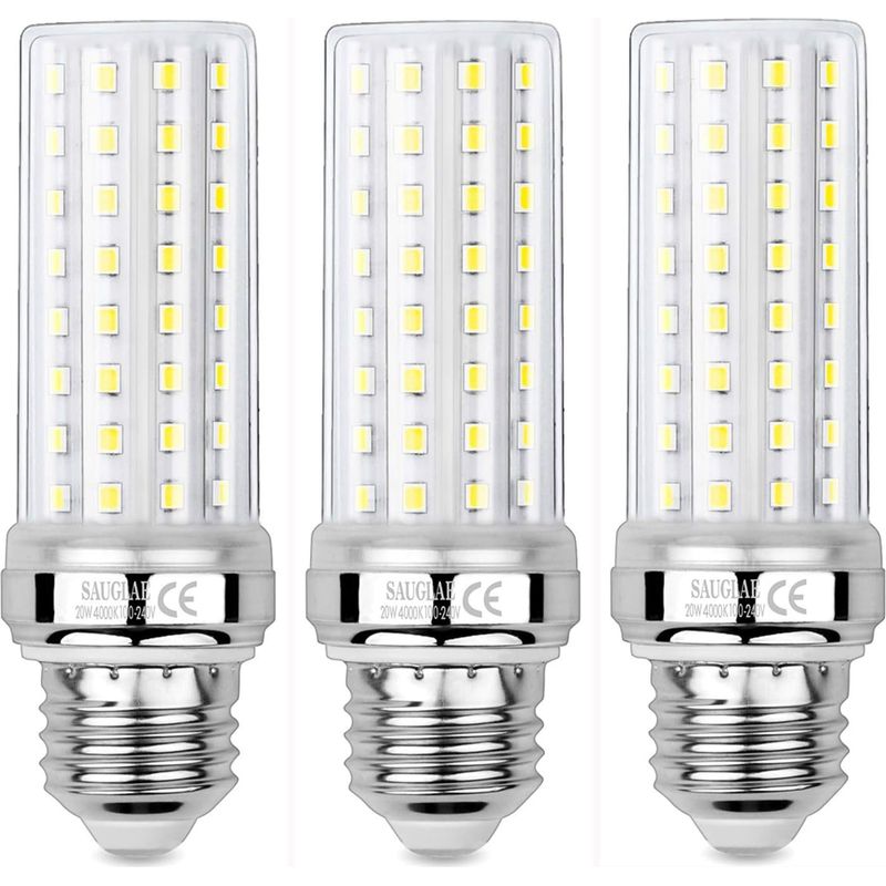 Ampoules De Maïs Led 20w, Équivalent 150w Ampoule Incandescente, 2300lm, 4000k Blanc Neutre, Ampoules À E27 Vis Edison, 3 Pièces Npterbl
