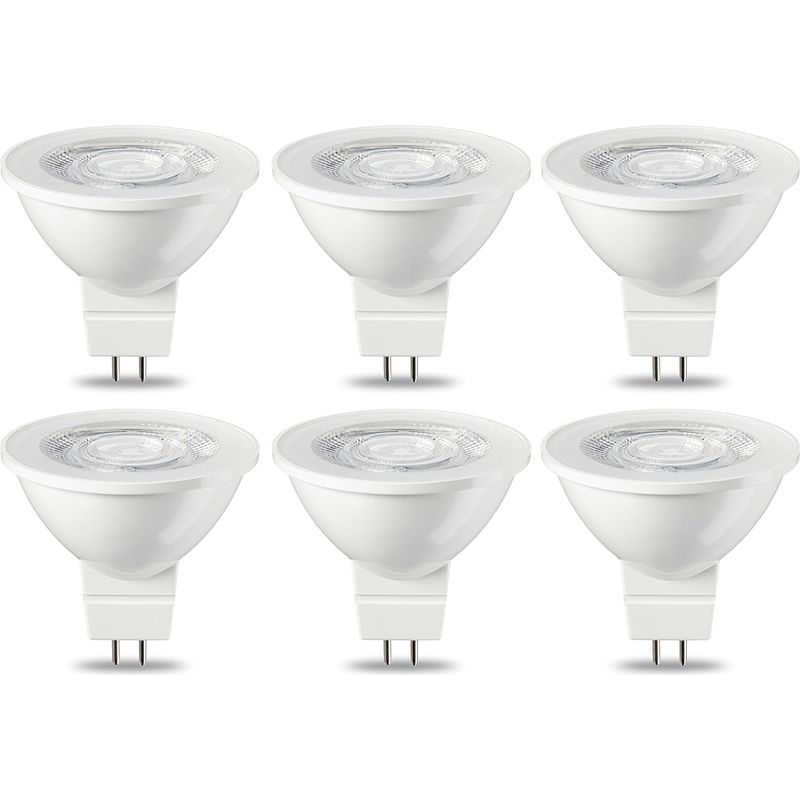 Lot De 6 Ampoules Led Gu5.3 Mr16 5 W Blanc Chaud Non Dimmable, 220 V [classe Énergétique G]