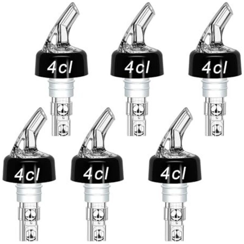 Zyluniy Bouchon Doseur Alcool 4cl, 6pcs Bec Verseur Réglable Pour Bouteille De Whisky, Ricard & Cocktails, Doseur Liquide Précis