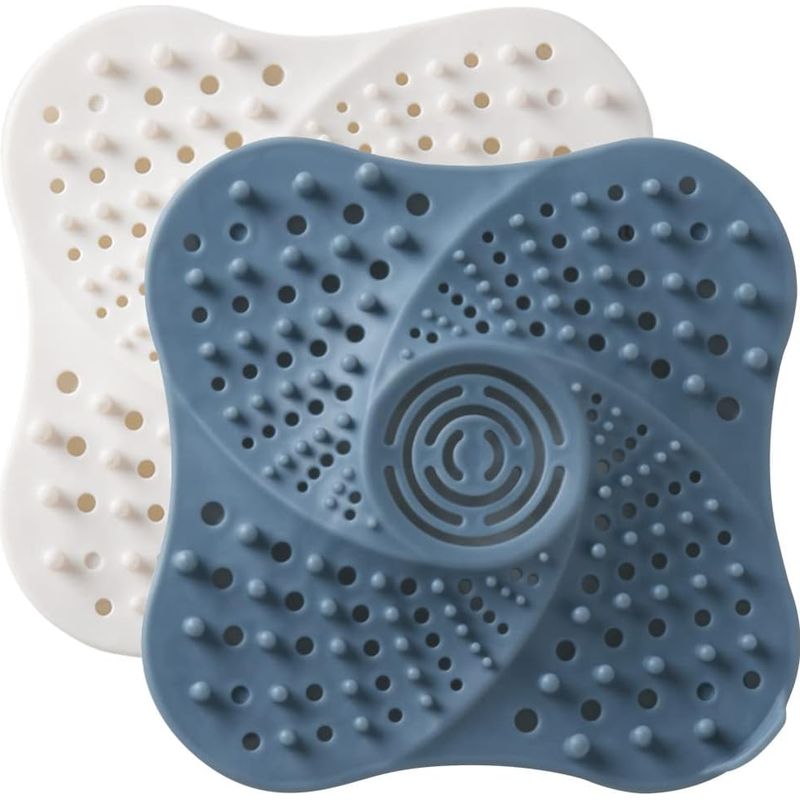 Lot De 2 Filtres À Cheveux Pour Douche – Silicone Pvc 13 Cm – Ventouses Pour Installation Facile – Anti-obstruction Pour Baignoire Et Évier