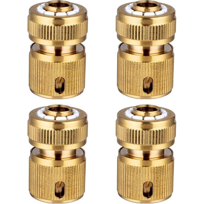 Raccord Rapide En Laiton 1/2 Pouce – Lot De 4 Connecteurs – Compatible Tuyau Flexible Dn15 – Installation Facile Et Étanche
