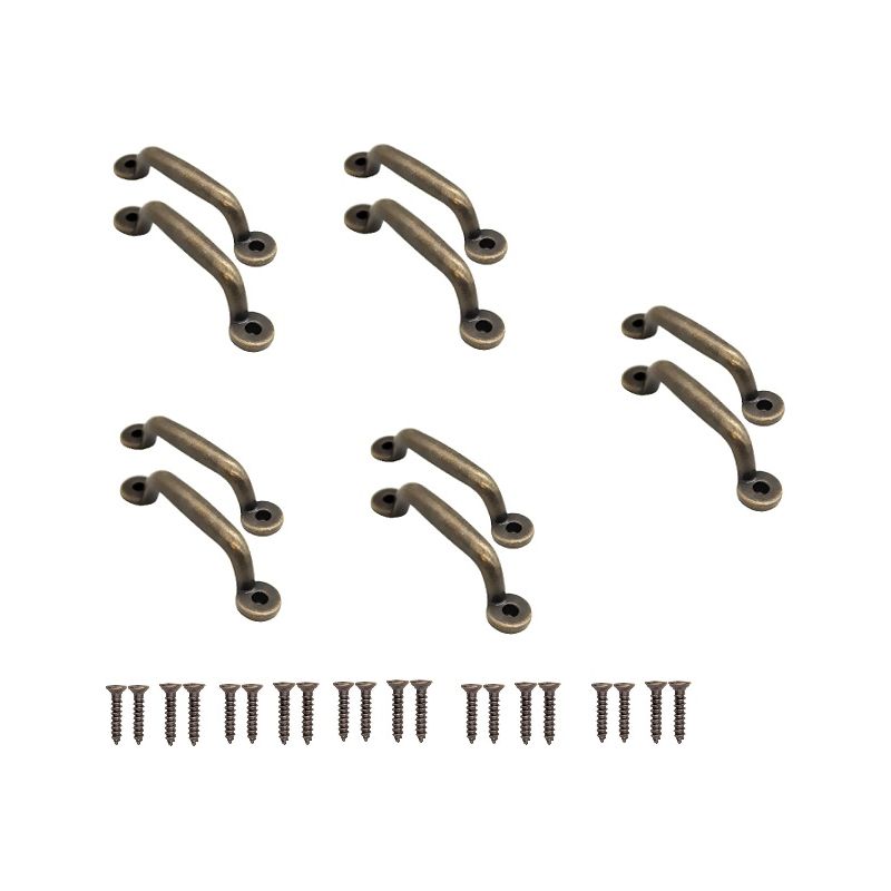 Lot De 10 Poignées De Tiroir En Fonte Antique – Dimensions 90 X 22 Mm – Finition Rétro Pour Armoires Et Commodes – Vis Incluses