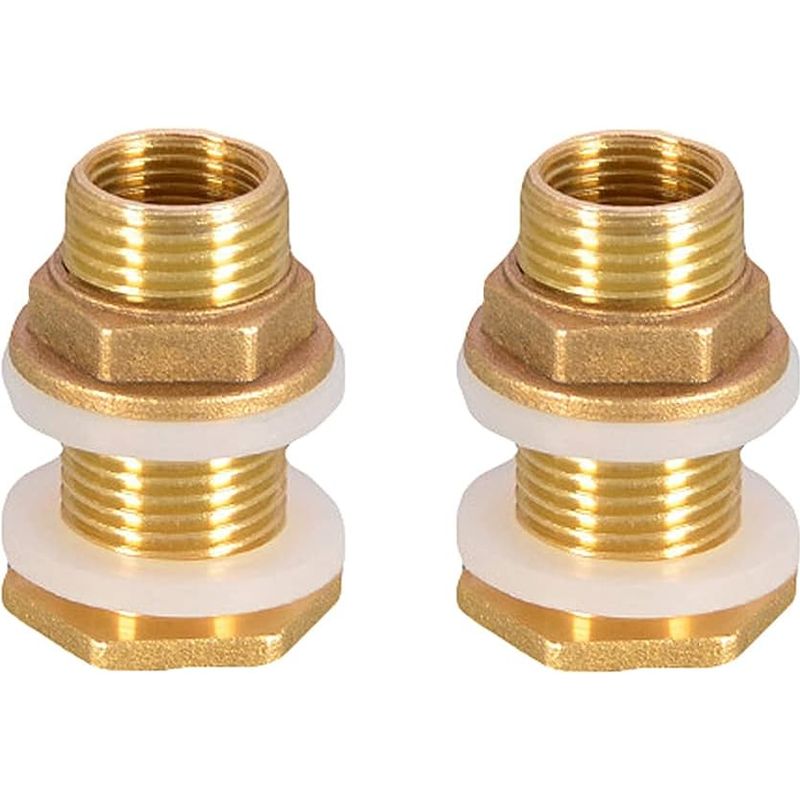 Passe-fils À Eau 1/2 Pouce – Raccord Laiton 4,2 Cm – 2 Joints De Réservoir Et Rondelles Silicone – Pour Robinets Et Réservoirs D'Eau De Pluie