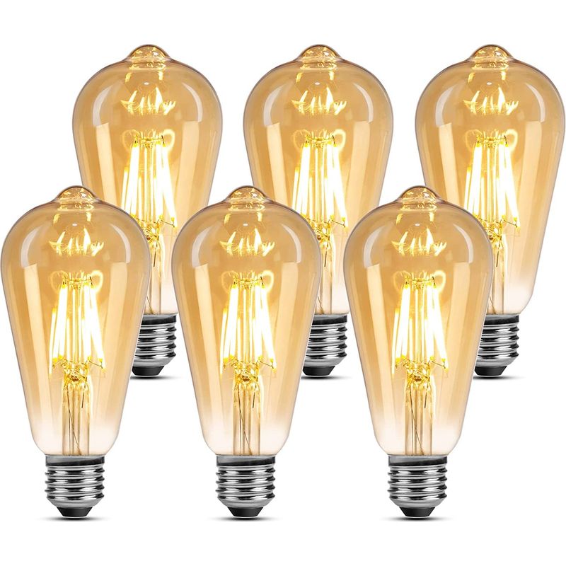 Ampoule Led E27-blanc Chaud 2500k 470lm Ampoules -4.8w Équivalent 40w Led E27 St64 Décorative Dimmable-lot De 6 [classe Énergétique F]