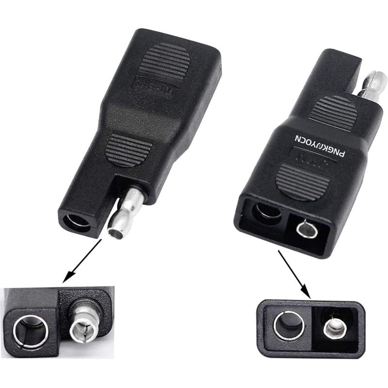 Adaptateur D'Inversion De Polarité Sae, Connecteur D'Extension Solaire À Déconnexion Rapide Sae Mâle À Sae Femelle Pour Automobile, Batterie De Panneau Solaire (paquet De 2)