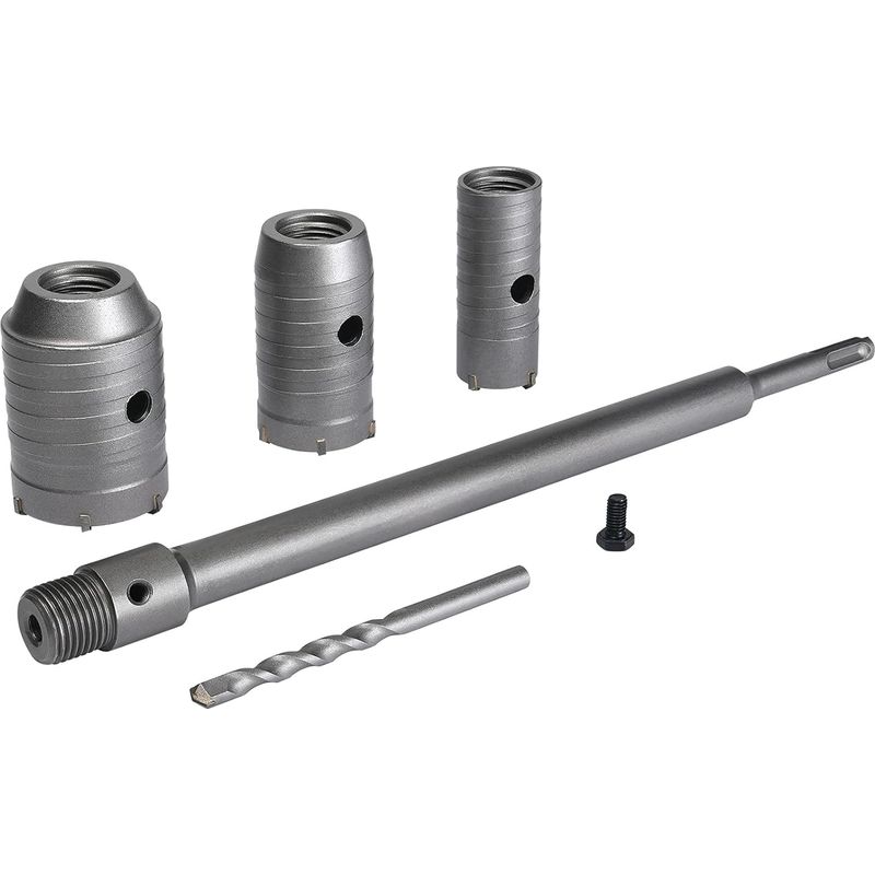 Scie Cloche Trépan Ø30mm, Ø40mm, Ø50mm – Pour Béton, Brique Et Parpaing – Tige D'Extension 350mm, Pointe En Carbure De Tungstène