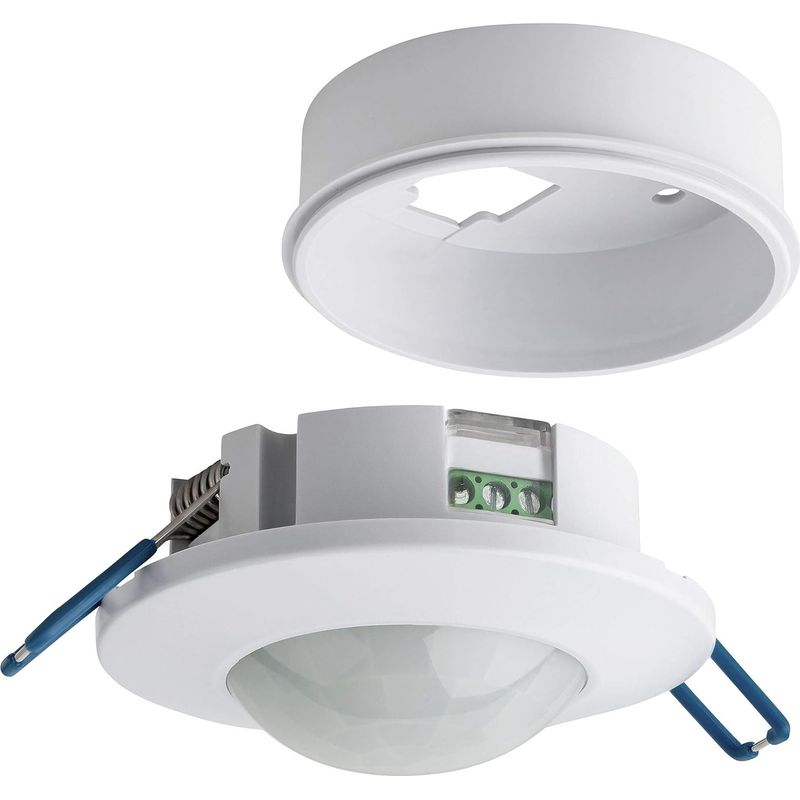 Détecteur De Mouvement Intérieur – Montage Encastré Ou En Saillie – Capteur Infrarouge 6m 360° – Max. 1200w Pour Lampes Incandescentes