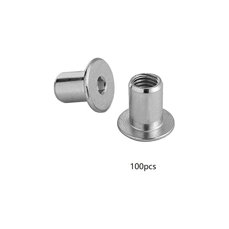 Écrou Hexagonal M6 X 15 X 10 Mm – Acier Galvanisé – Lot De 100 Pièces – Fixation Robuste Pour Meubles Et Armoires