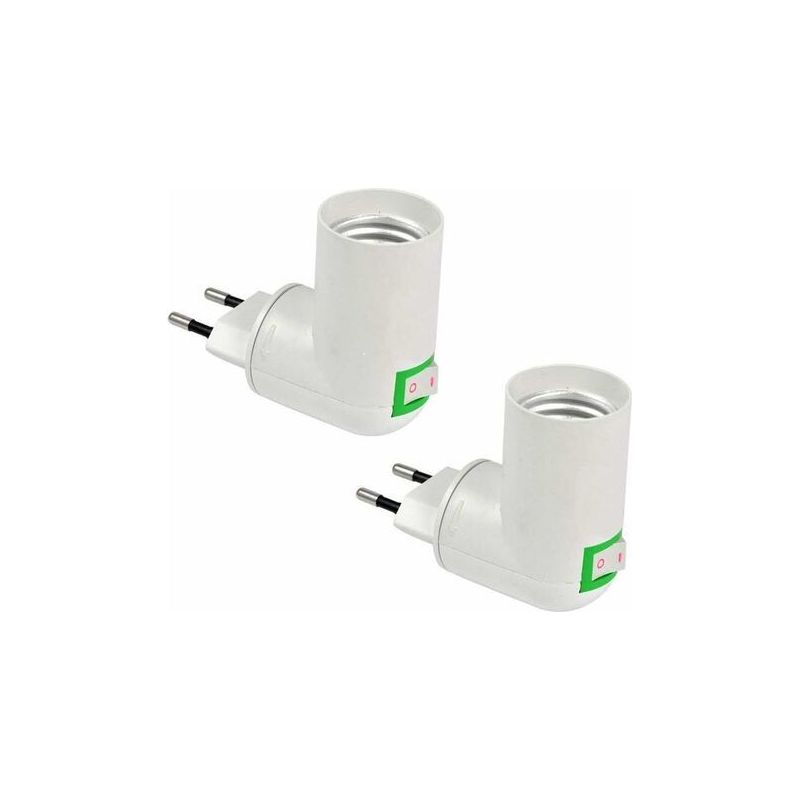 2pcs Douille E27 Avec Interrupteur Sans Fil, Base Pour Ampoule Led E27, Douille Plastique Pour Éclairage Rapide, Pour Lampe De Garage