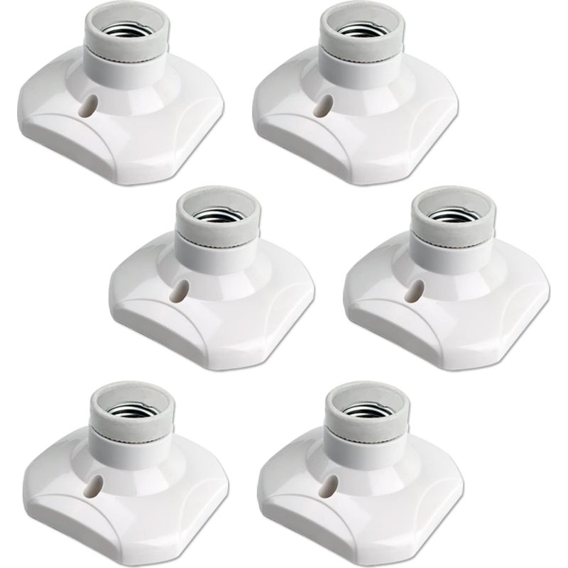 Lot De 6 Douilles Plafond E27 À Visser – Résistantes Jusqu'à 500℃ – Compatible Ampoules Led Jusqu'à 60w – Boîtier Ignifuge - 220-240v