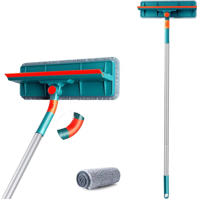 2 En 1 Nettoyeur De Raclette Vitre Professionnelle Kit，avec Manche Telescopique (longueur 1.35m ), Nettoyeur De Raclette Vitre Pour Fenêtres Intérieures