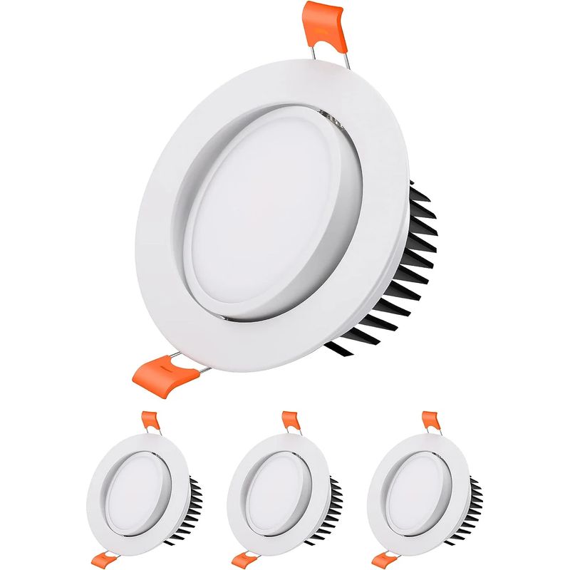 Spot Led Encastrable, 3 Pièces 12w Spot Led Encastrable Salle De Bain, 6000k Blanc Froid Spot Encastrable Led Extra Plat 40° Orientable Spot De Plafond Angle 120° Pour Salon, Cuisine, Couloir,diamètre