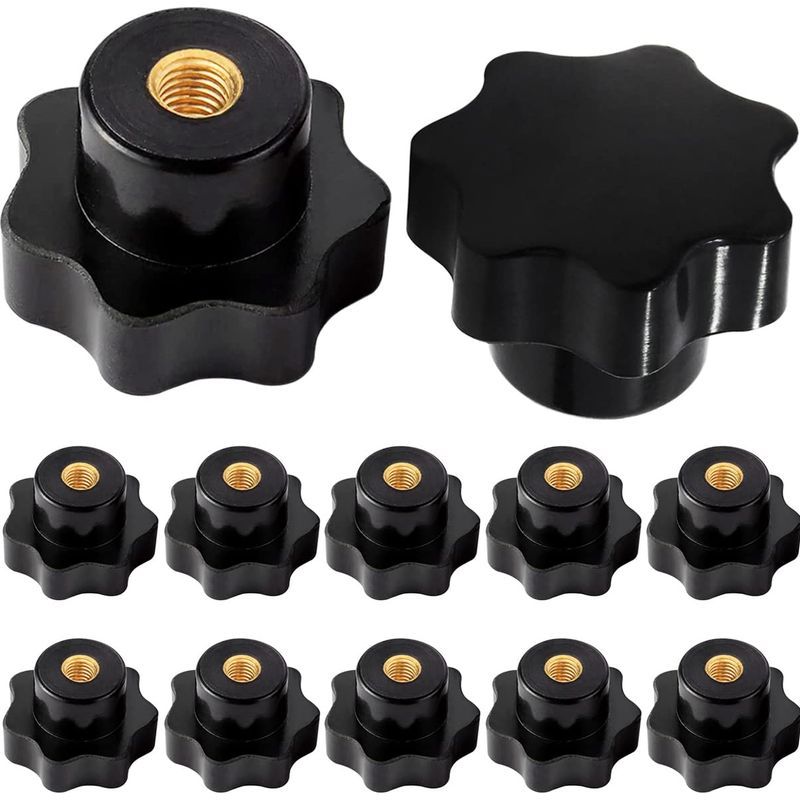 Lot De 10 Boutons Étoilés M6 – Vis À Filetage Femelle En Plastique Noir – Diamètre 32mm Pour Machines-outils – Utilisation Mécanique