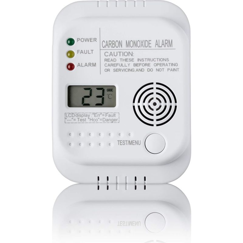 Détecteur De Monoxyde De Carbone Autonome – Alimentation Par Batterie – Affichage Température – Alerte Sonore 85 Db