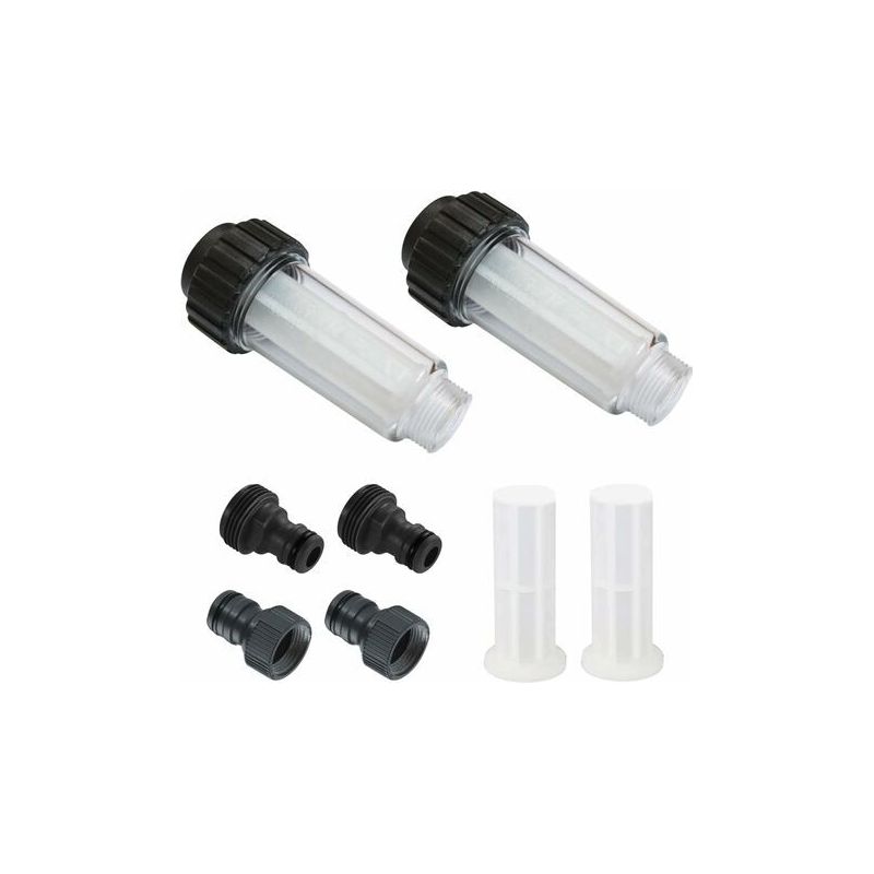 Filtre À Eau Pour Tuyau D'Arrosage – Lot De 2 Pièces 3/4 Pouces – Préfiltre Avec 4 Cartouches Filtrantes Et 2 Raccords Rapides – Protection Nettoyeurs Haute Pression