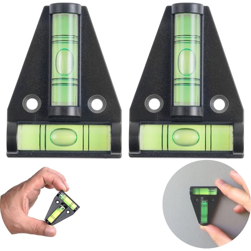 Niveau A Bulle En T, Magnétique, Lot De 2 Petits Niveaux A Bulle Pratique Pour Camping-car, Avec Aimant, Niveau A Bulle Pour Fourgon, Rampe De Nivellement Caravane, Accessoires De Camping Voiture
