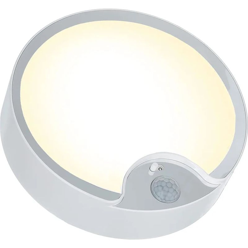Plafonnier Led À Détecteur De Mouvement, Lampe De Plafond Intérieure Super Lumineuse À Piles, Pour Grenier, Buanderie, Garage, Couloir, Escalier, 19cm 300lm Lumière Chaude