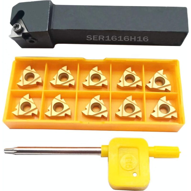 Porte-outil De Tournage En Carbure De Tungstène 5/8' Ser1616h16 – 10 Lames Ag60 Bp010 – Acier Et Carbure – Usinage Haute Précision